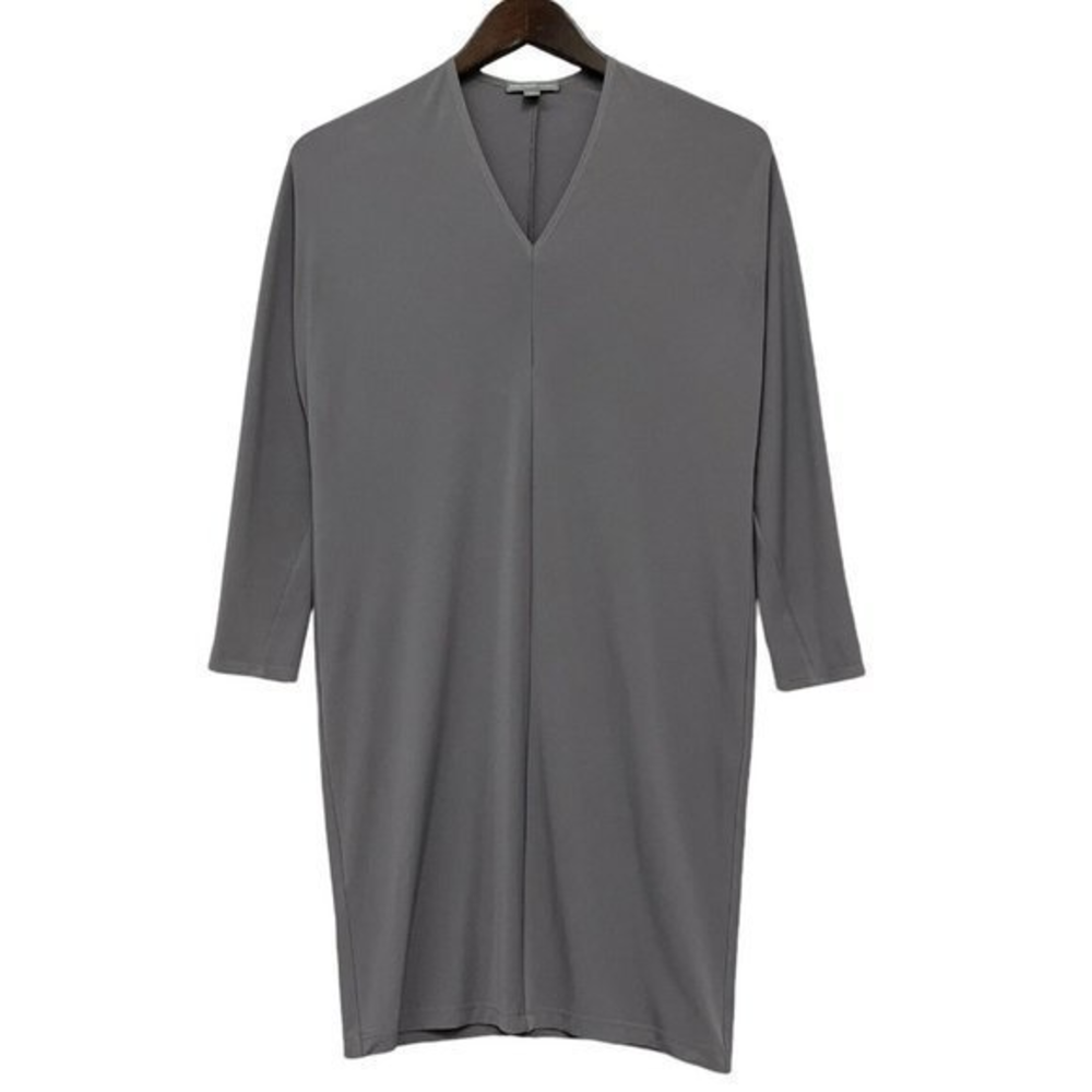 James Perse Los Angeles Women's Size 0 Gray V-Neck Lightweight T-Shirt Dress euc